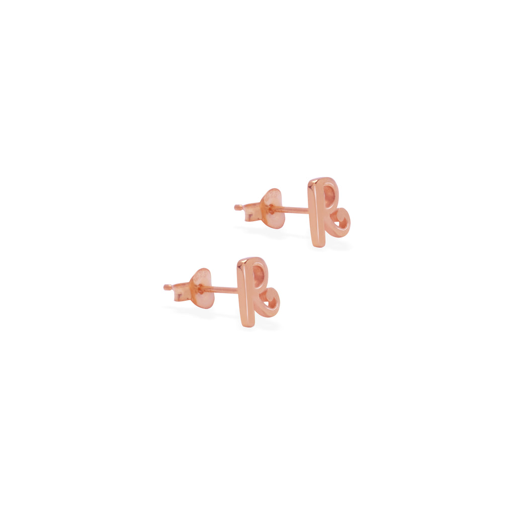 Anting Perak Alphabet Rose Gold Plated
