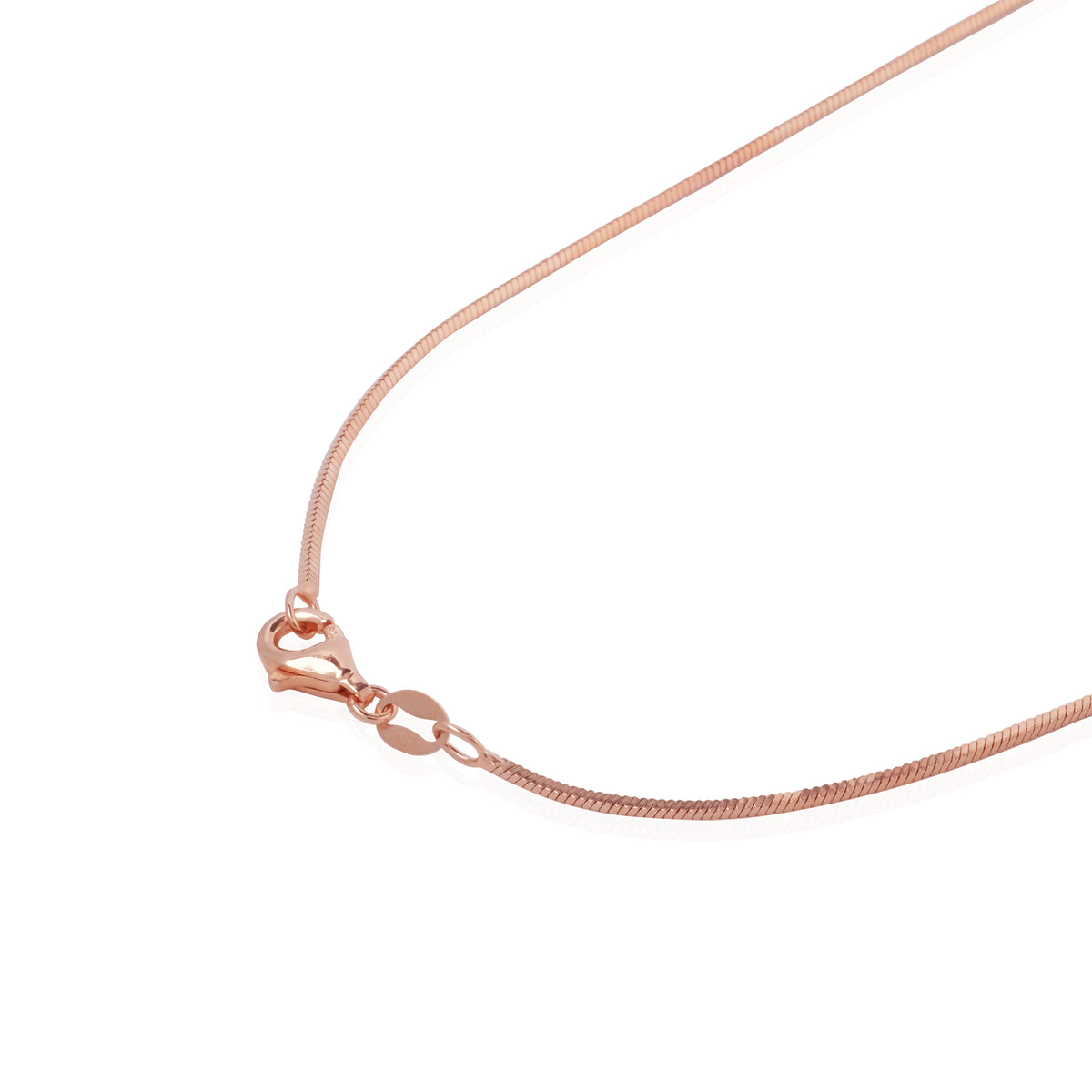 Rosegold Plated Sterling Silver Snake Chain Necklace N.408