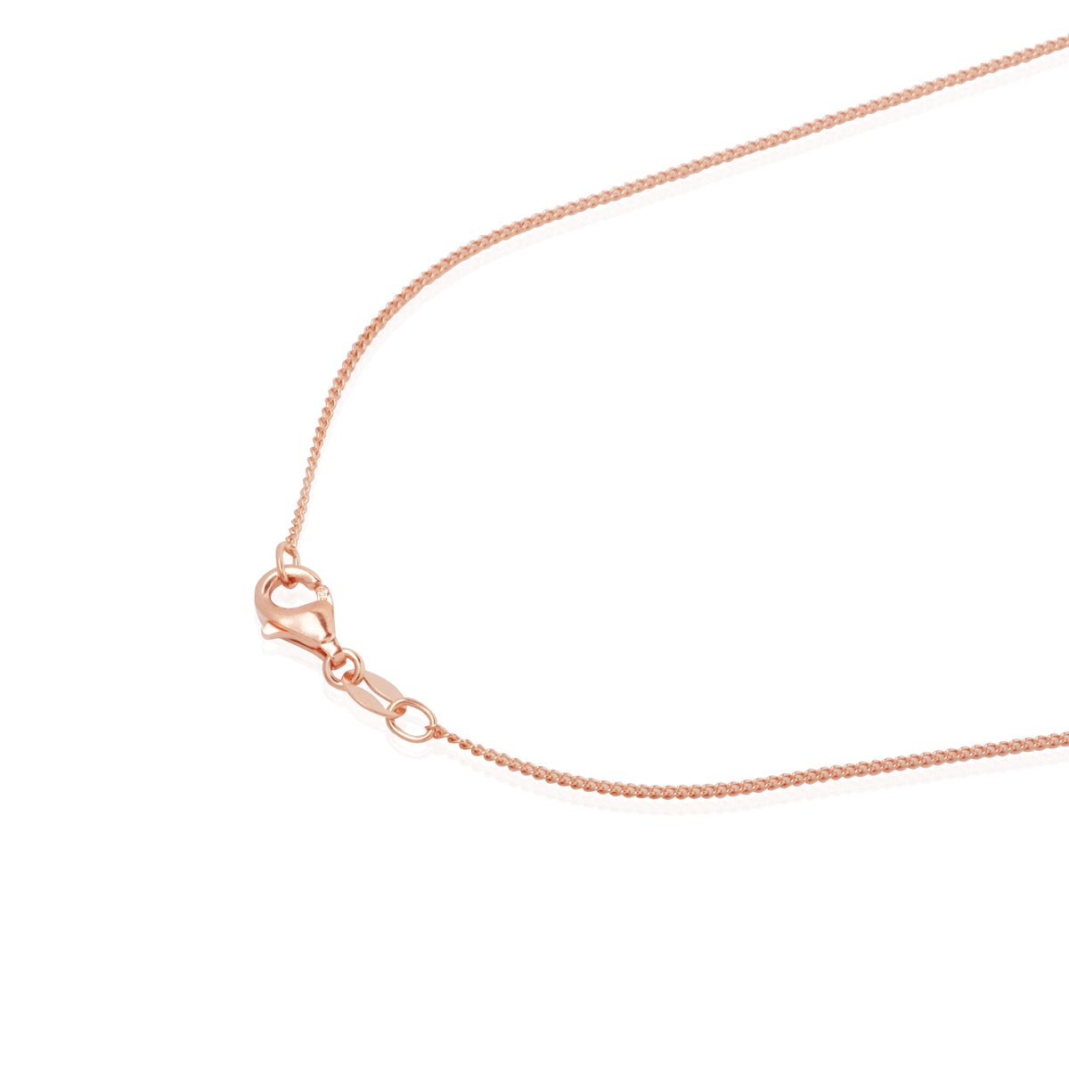 Rose Gold Plated Sterling Silver Curb Chain Necklace N.409