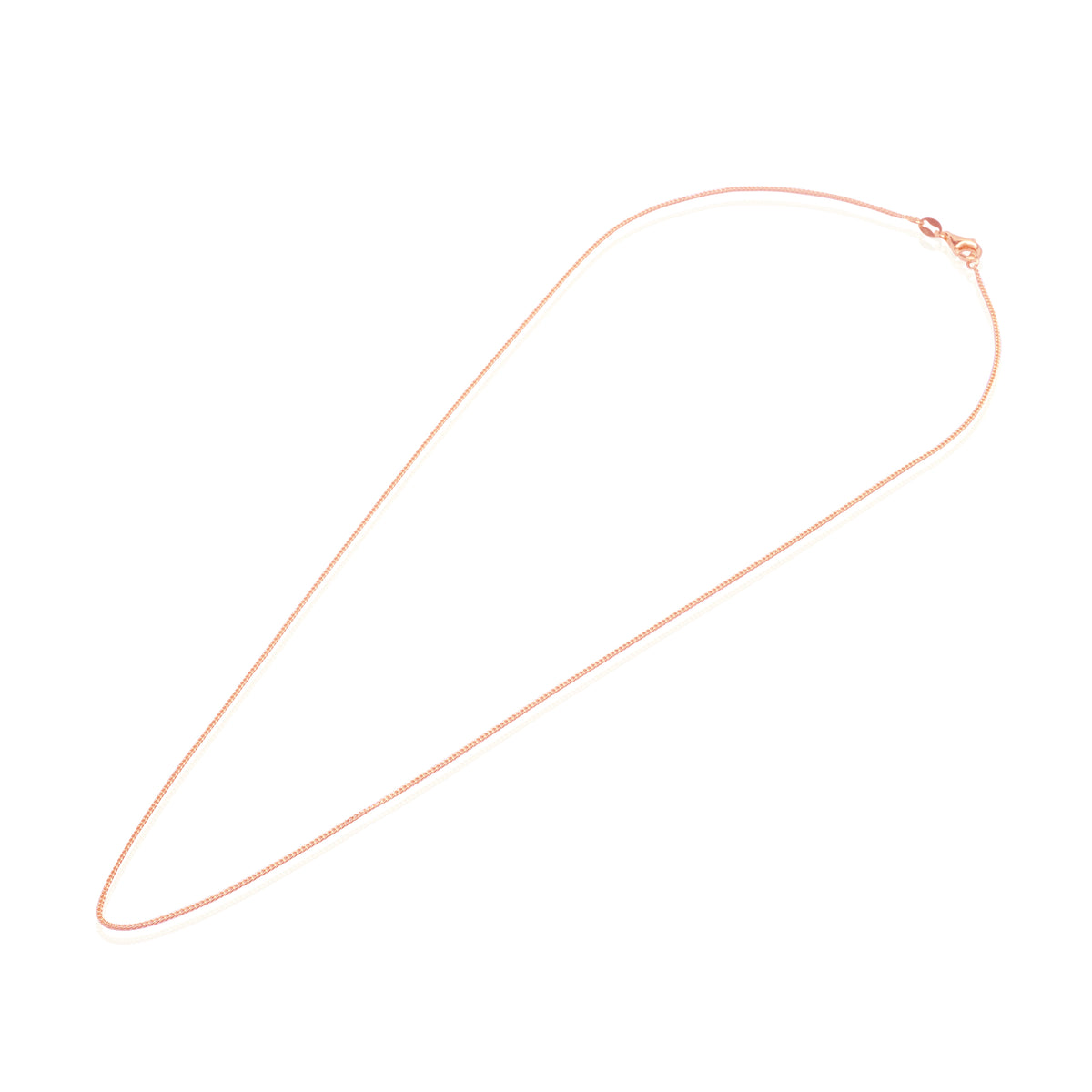 Rose Gold Plated Sterling Silver Curb Chain Necklace N.409
