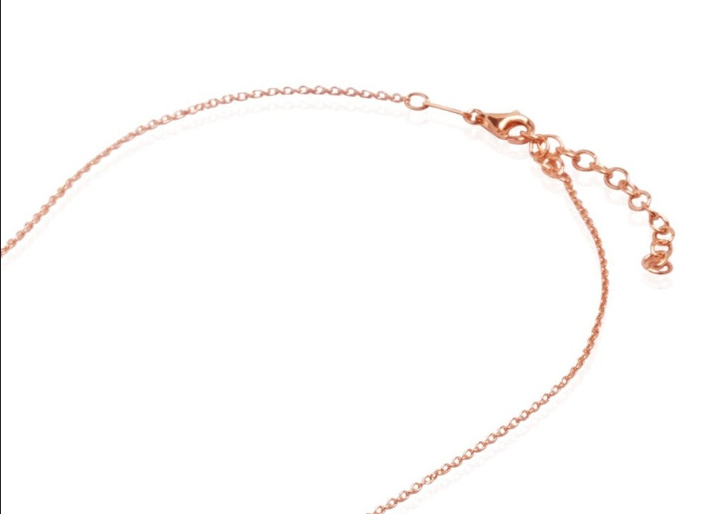 Rose Gold Plated Silver Necklace Open Cable Chain N.416