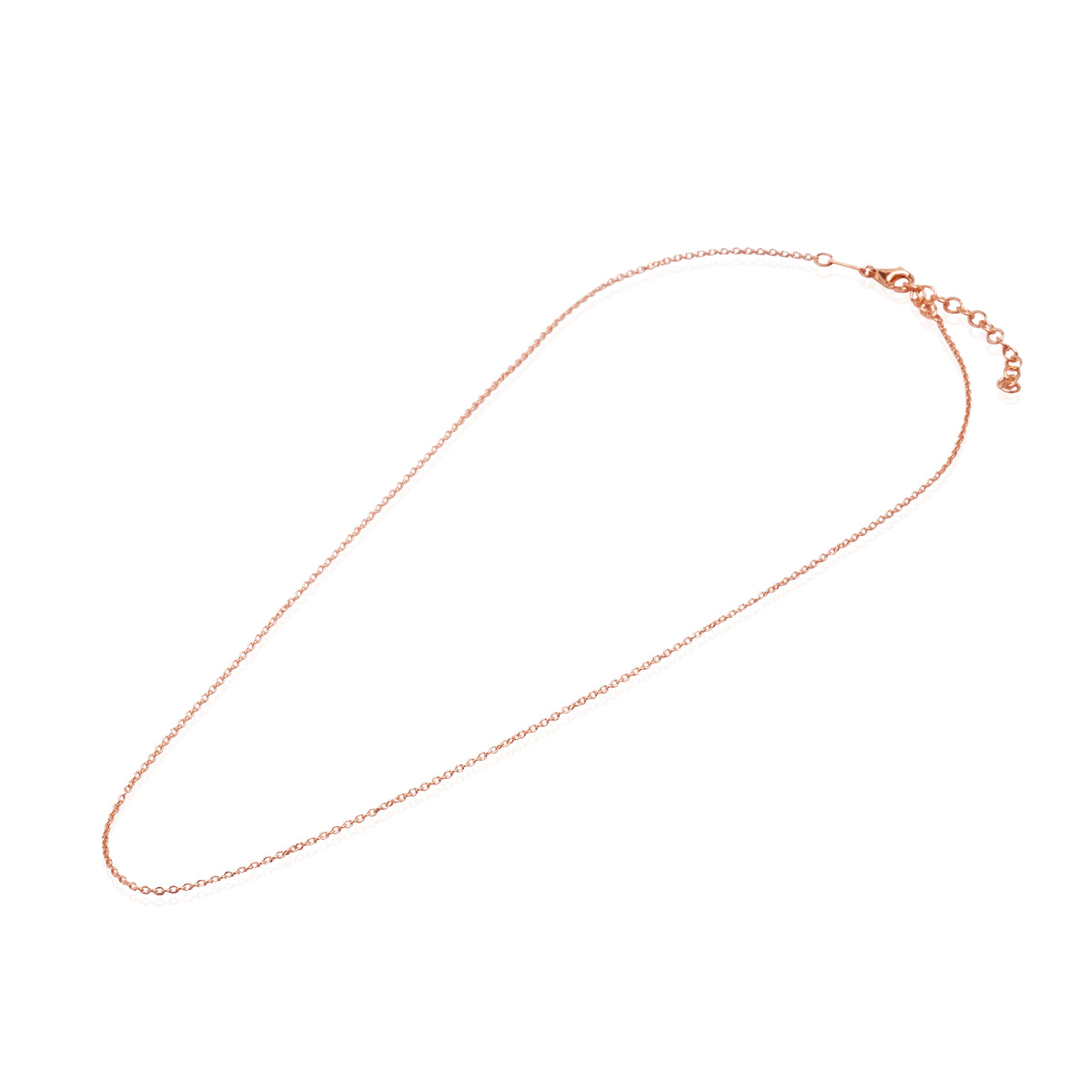 Rose Gold Plated Silver Necklace Open Cable Chain N.416
