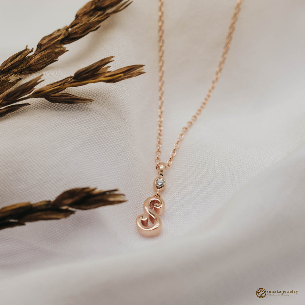 Pendant Alphabet Rose Gold Plated