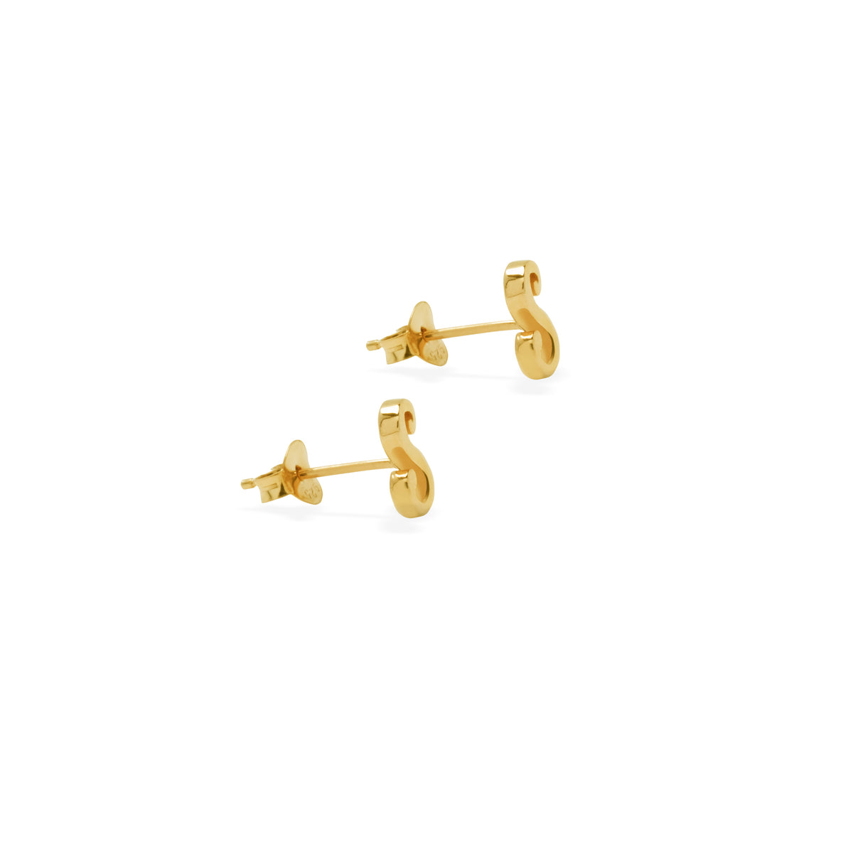 Anting Perak 925 Koleksi Alphabet Gold Plated