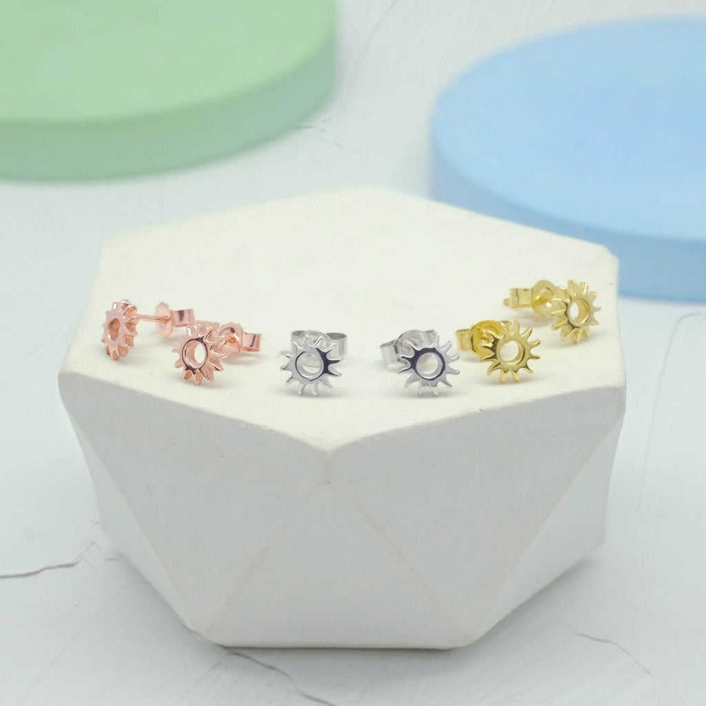 Stud Earrings Sun 925 Silver
