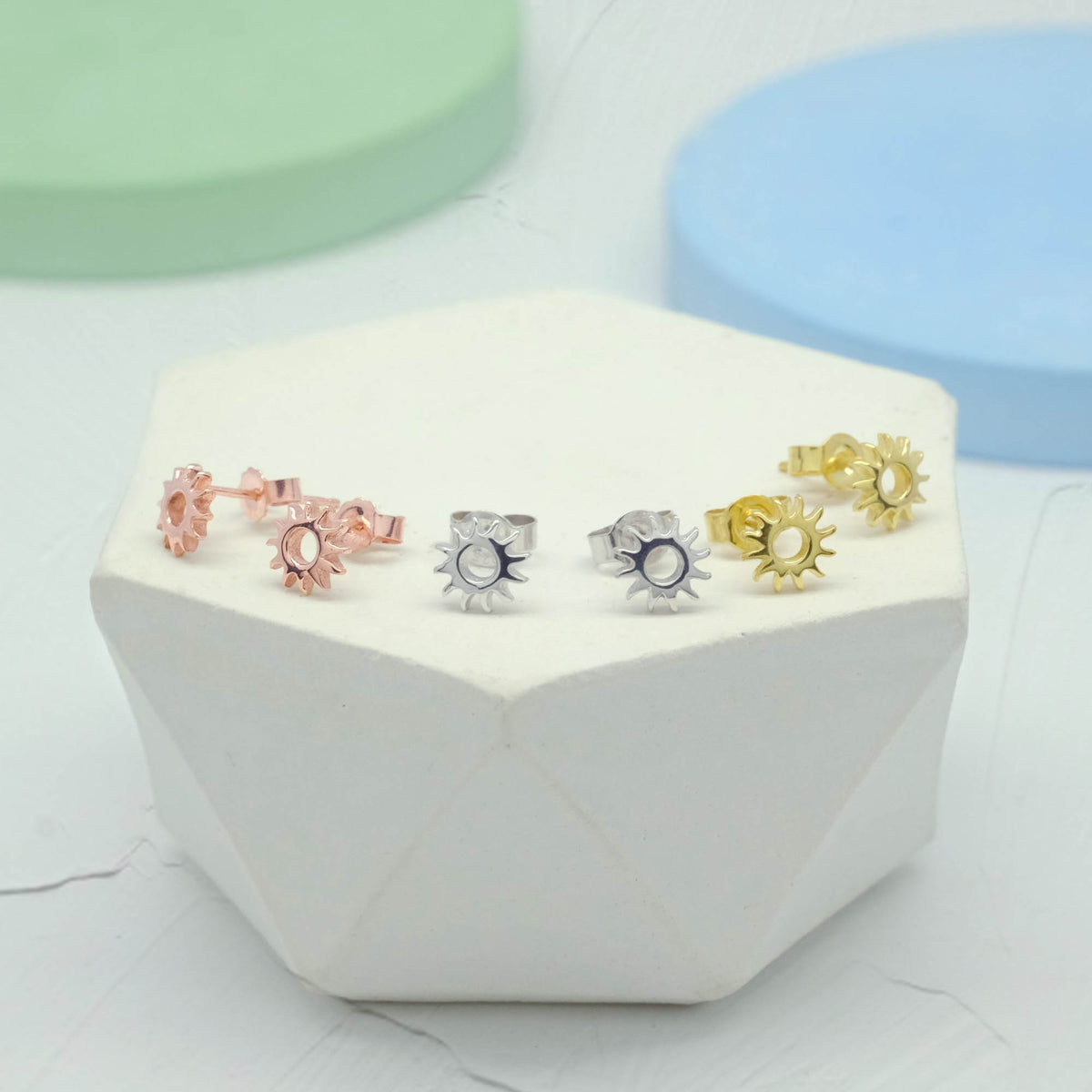 Anting Stud Sun Perak 925