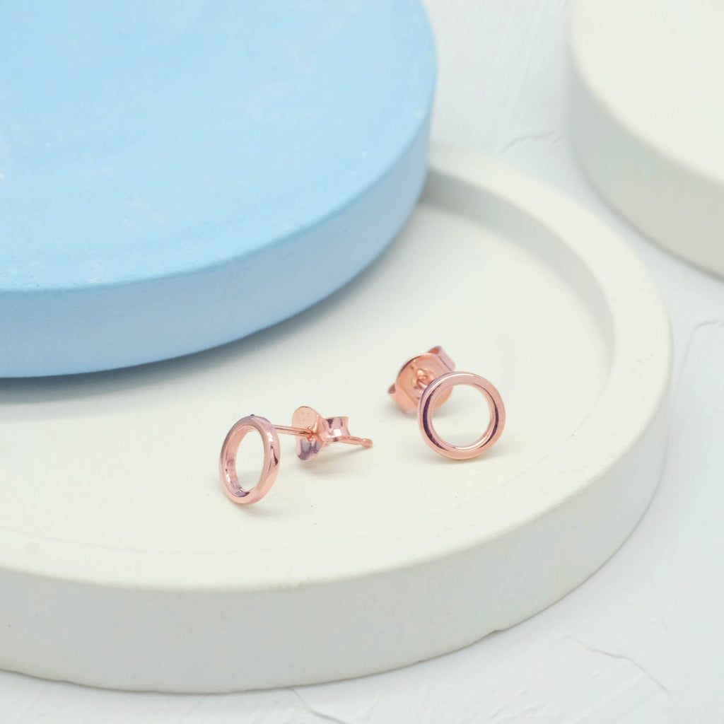 Anting Stud Geometri Round perak 925