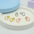 Anting Stud Geometri Round perak 925