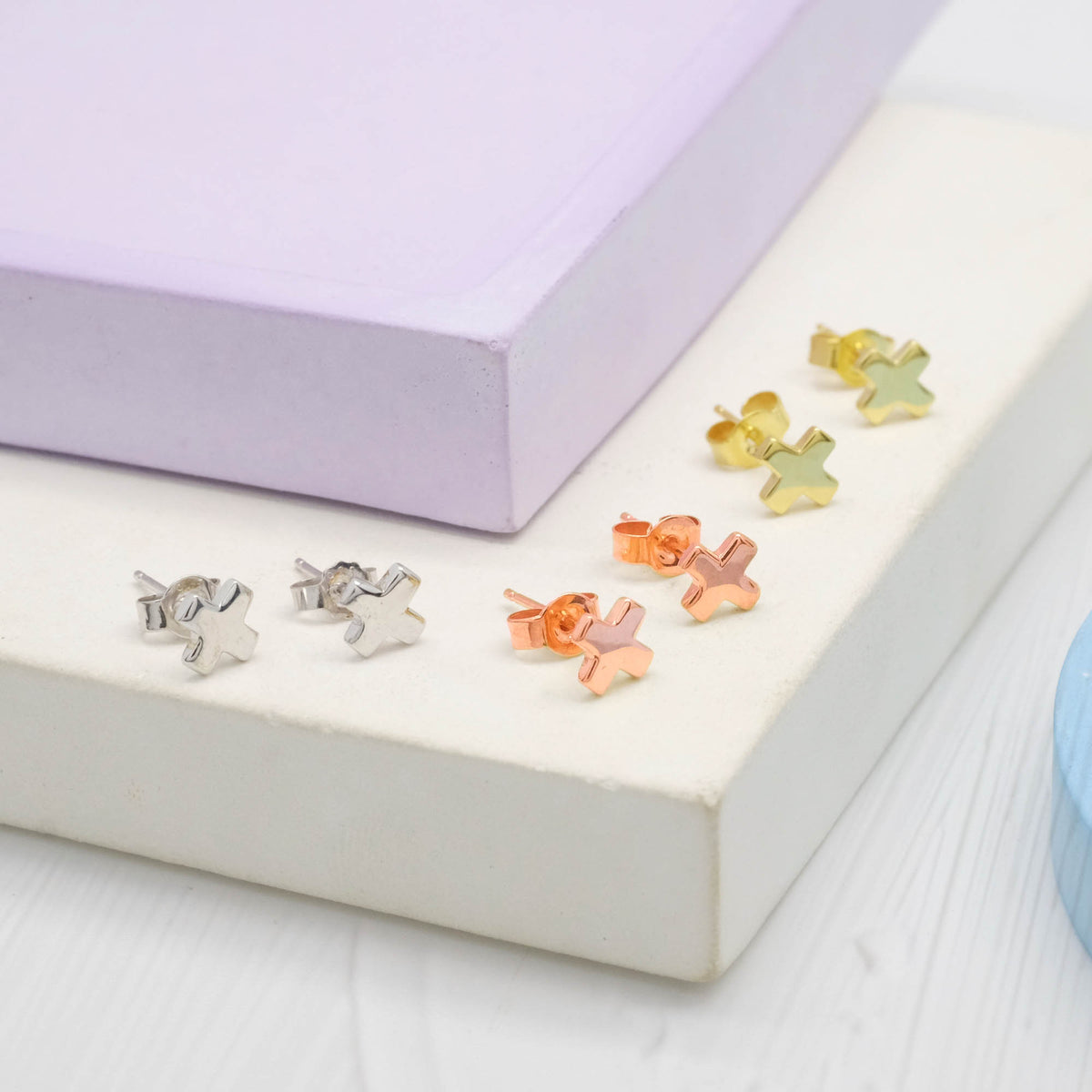 Anting Stud X  Perak 925