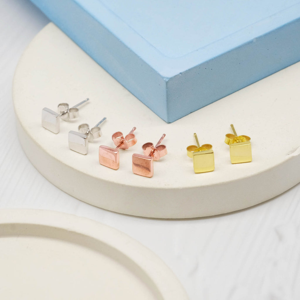 Anting Stud Square Perak 925 Koleksi Tiny