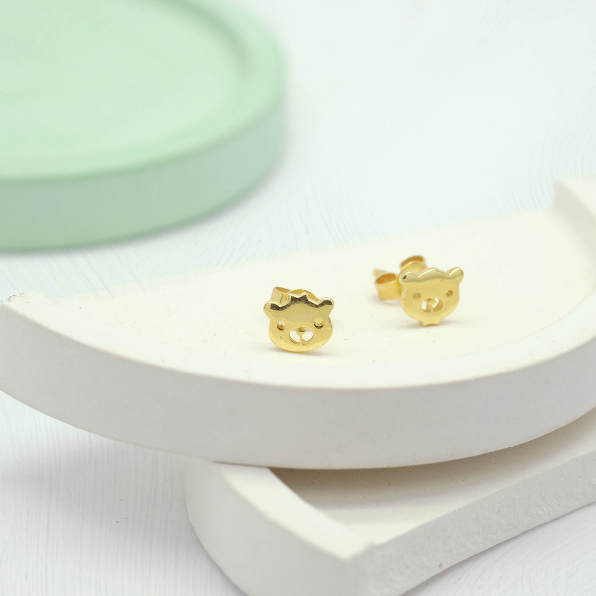 Anting Stud Bear Perak 925