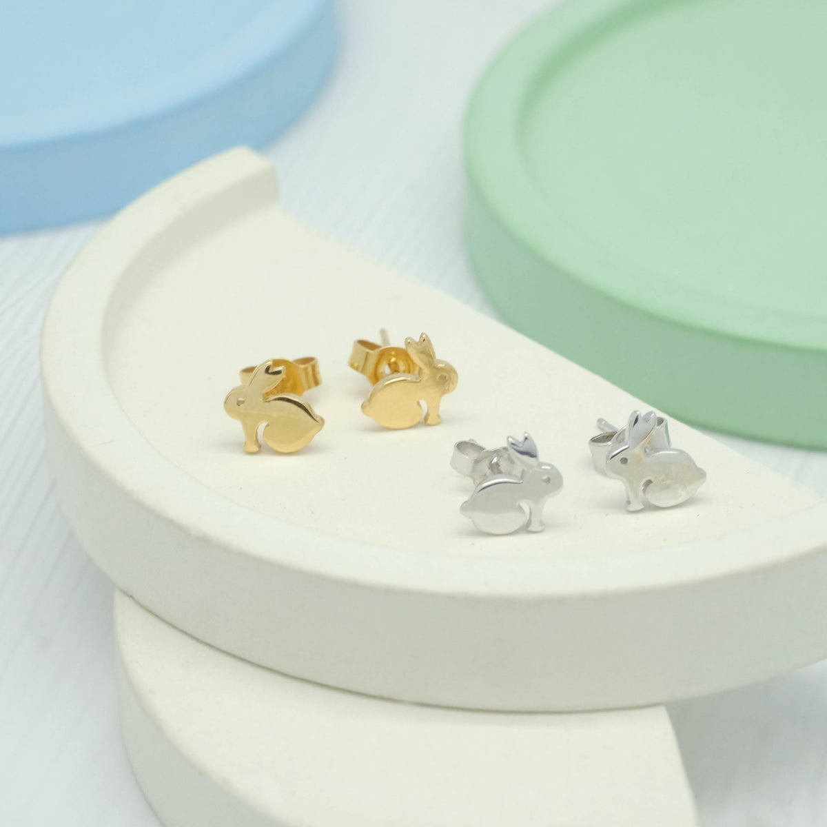 Anting Stud Bunny Perak 925 Koleksi Tiny