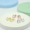 Anting Stud Geometri Square Perak 925 Koleksi Tiny