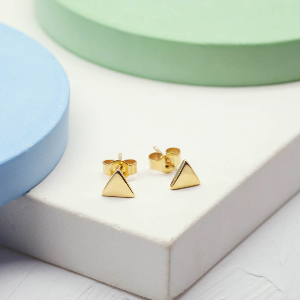 925 Silver Triangle Stud Earrings