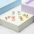 925 Silver Triangle Stud Earrings