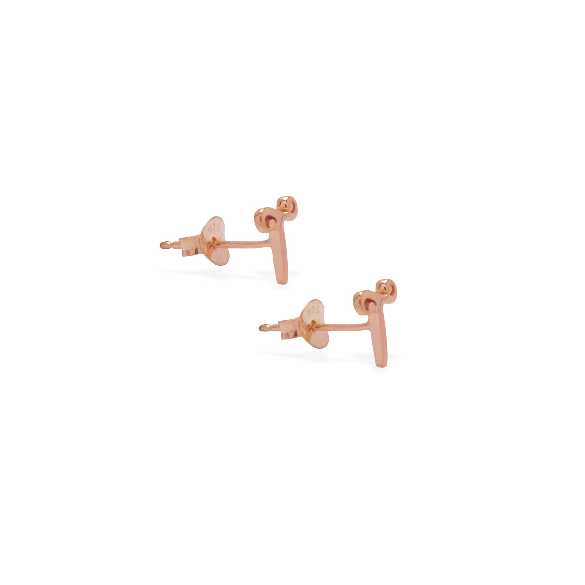 Anting Perak Alphabet Rose Gold Plated