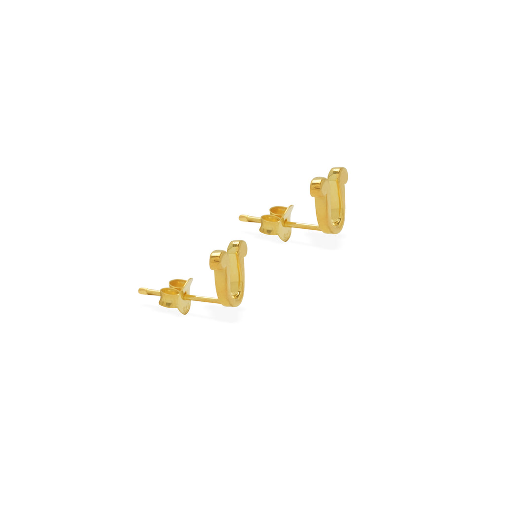 Alphabet Gold Plated Silver Earrings