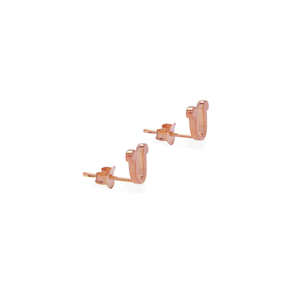Anting Perak Alphabet Rose Gold Plated