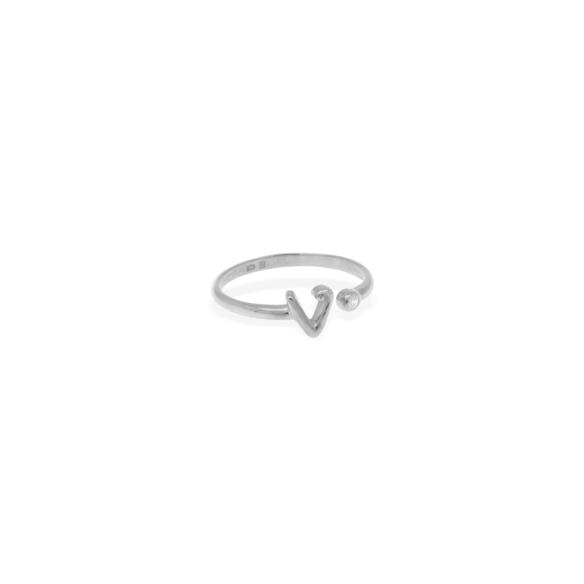 Alphabet Silver Ring