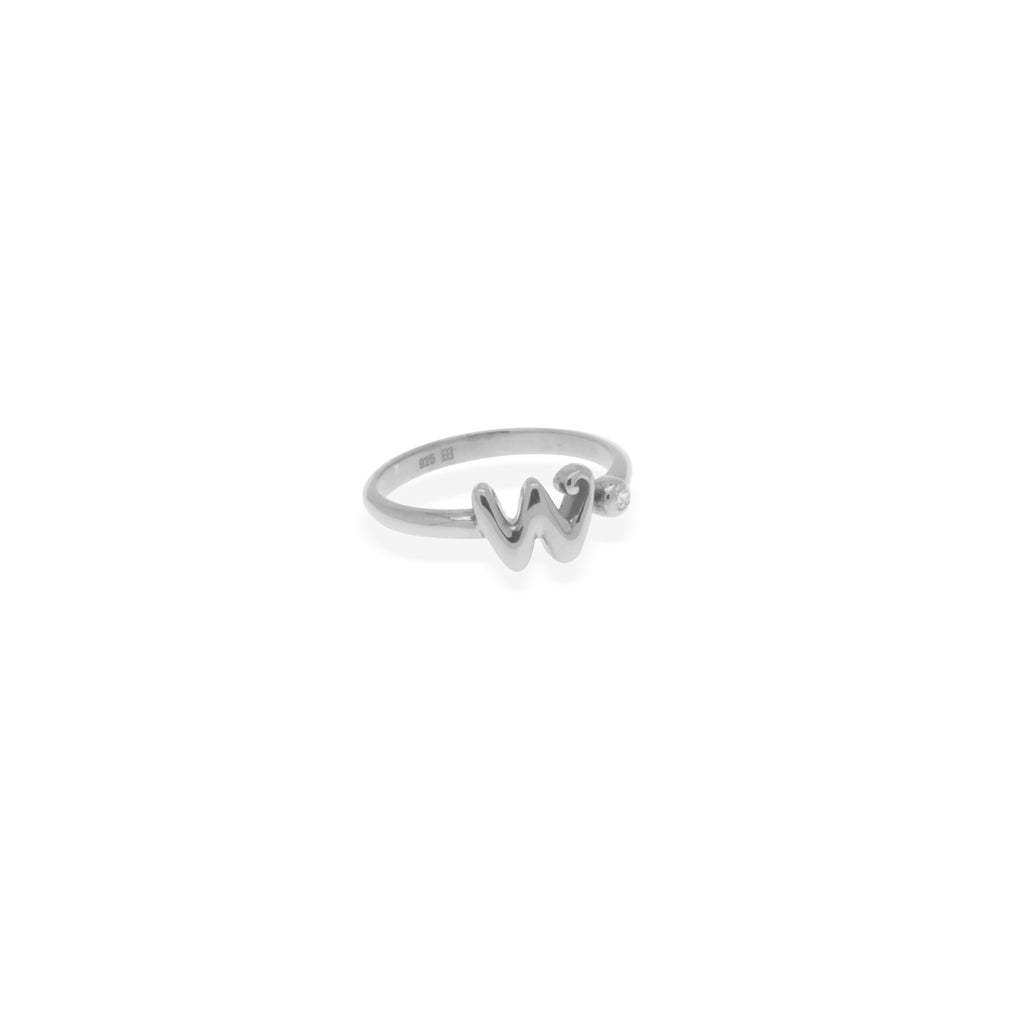 Alphabet Silver Ring