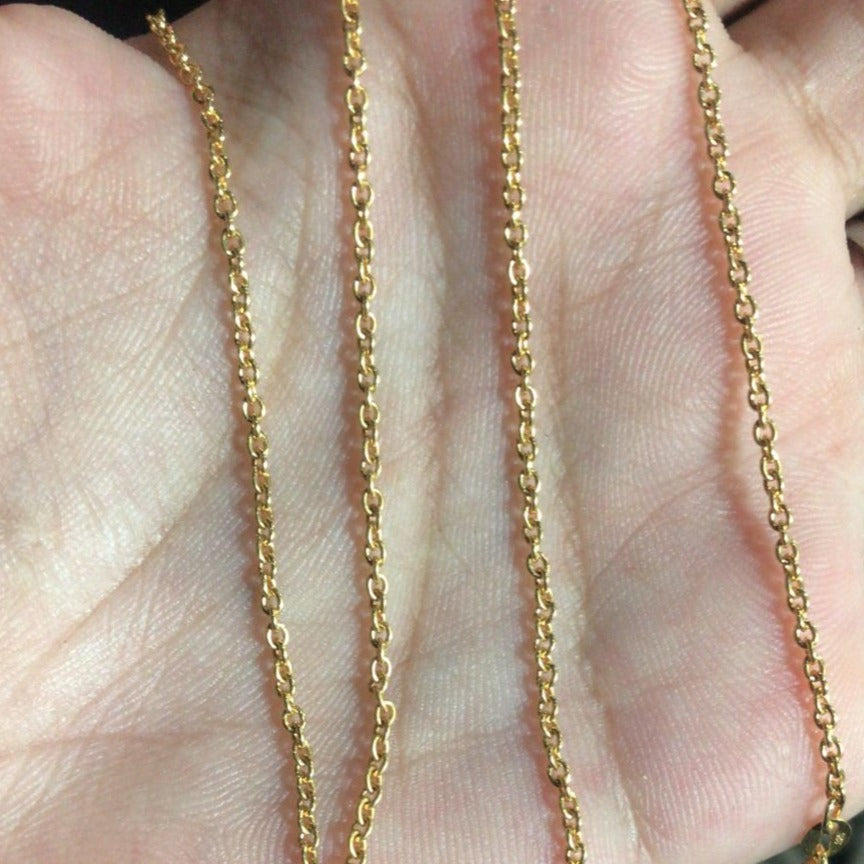 Rantai Kalung Perak Gold Plated Cable Chain N.404
