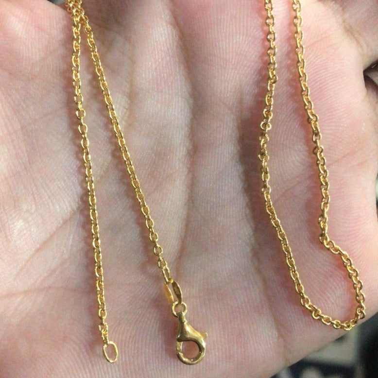 Gold Plated Silver Cable Chain Necklace N.404