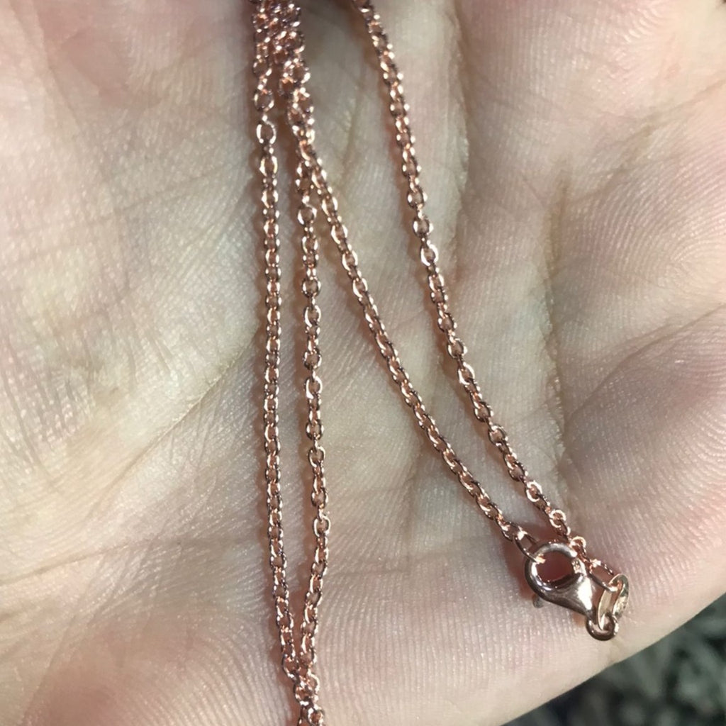 Rantai Kalung Perak Rosegold Plated Cable Chain N.405