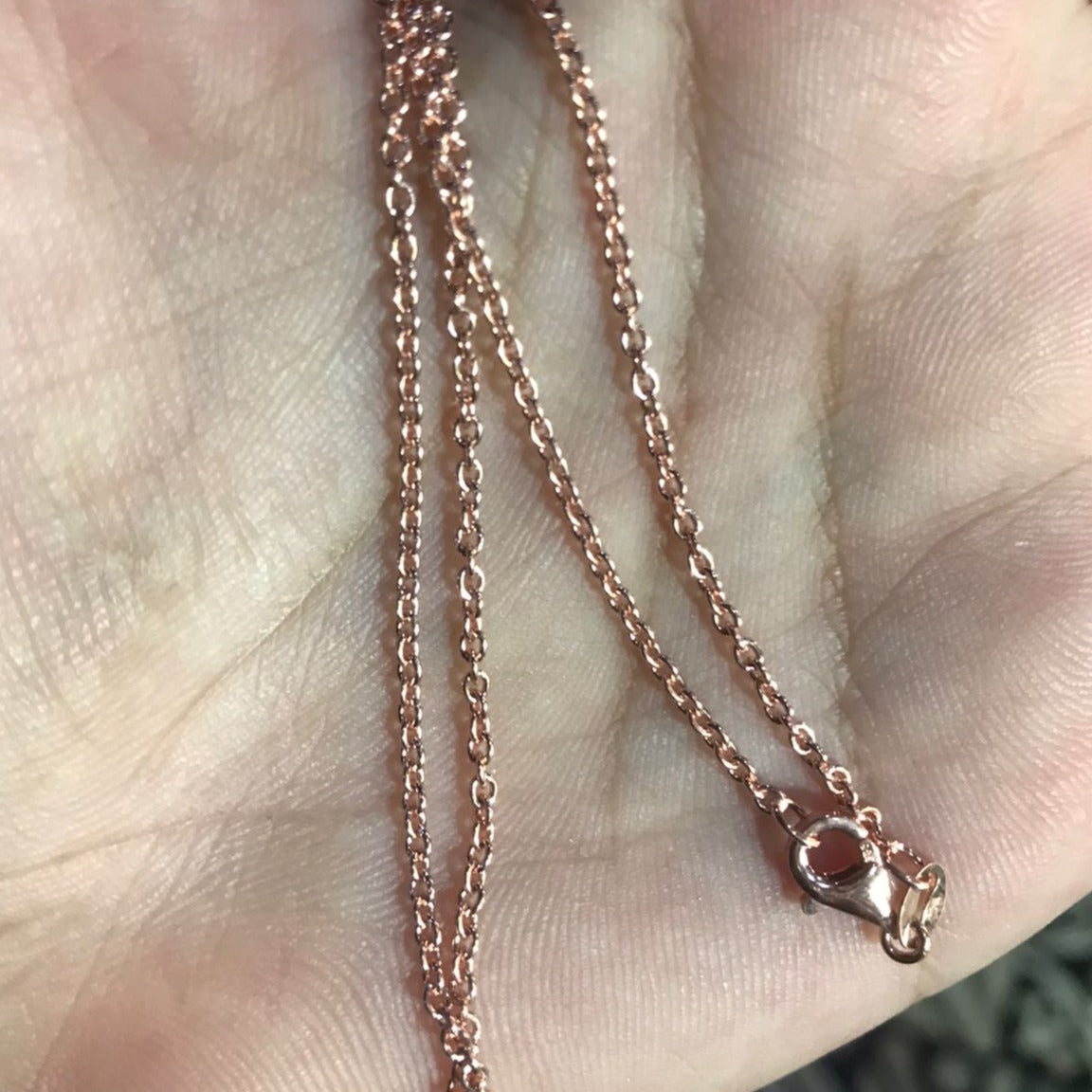 Rosegold Plated Sterling Silver Cable Chain Necklace N.405