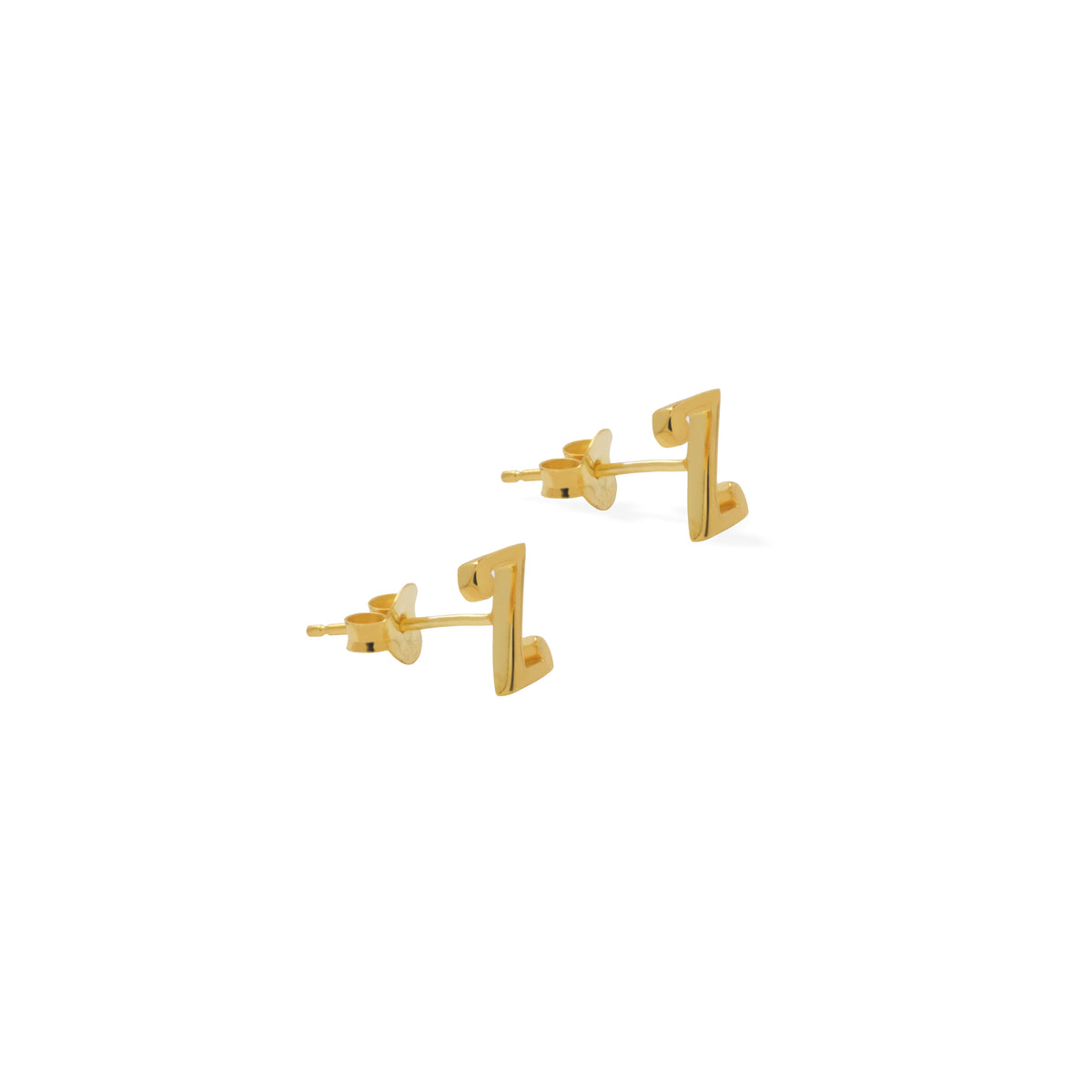 Anting Perak 925 Koleksi Alphabet Gold Plated