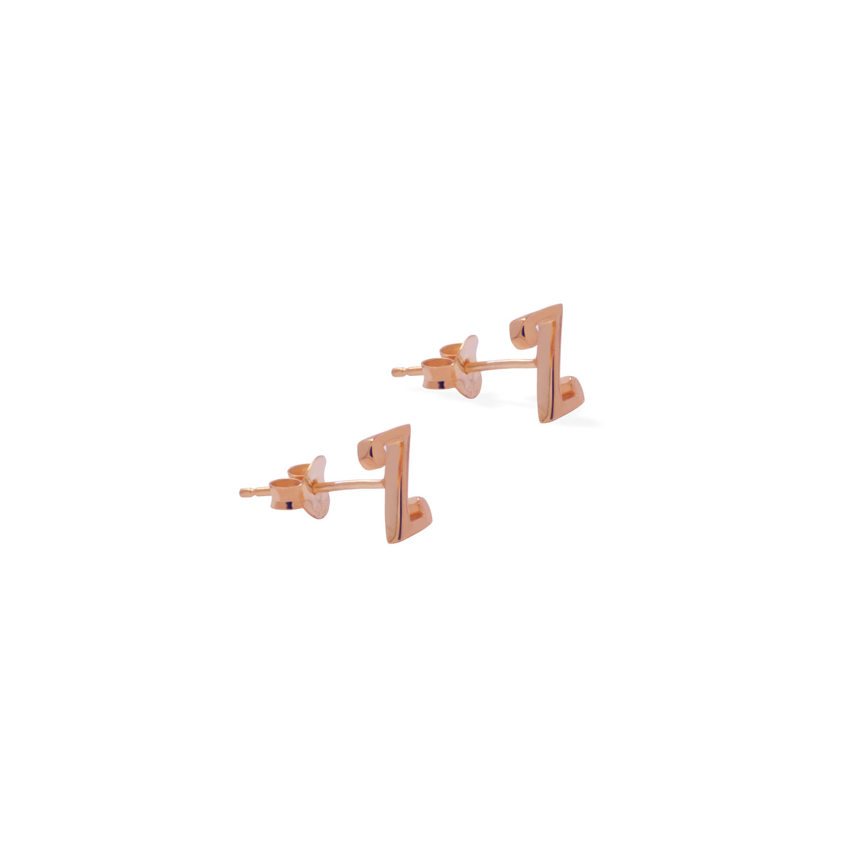 Anting Perak Alphabet Rose Gold Plated