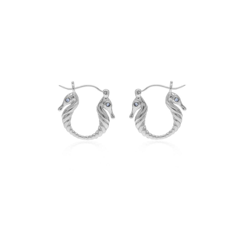 Seahorse Collection Sterling Silver 925 Hoop Earrings