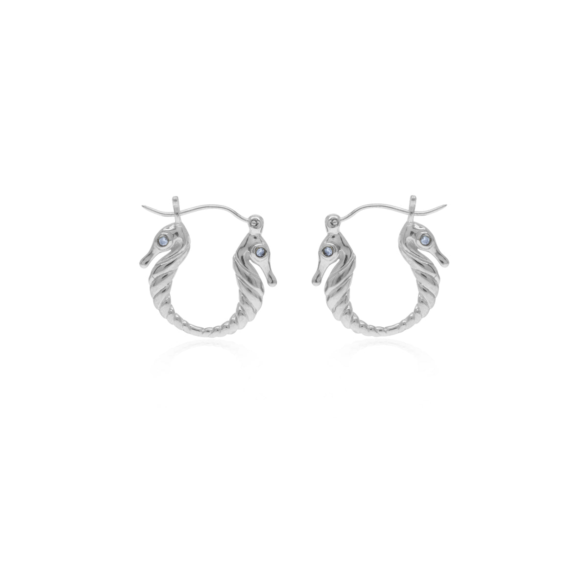 Seahorse Collection Sterling Silver 925 Hoop Earrings