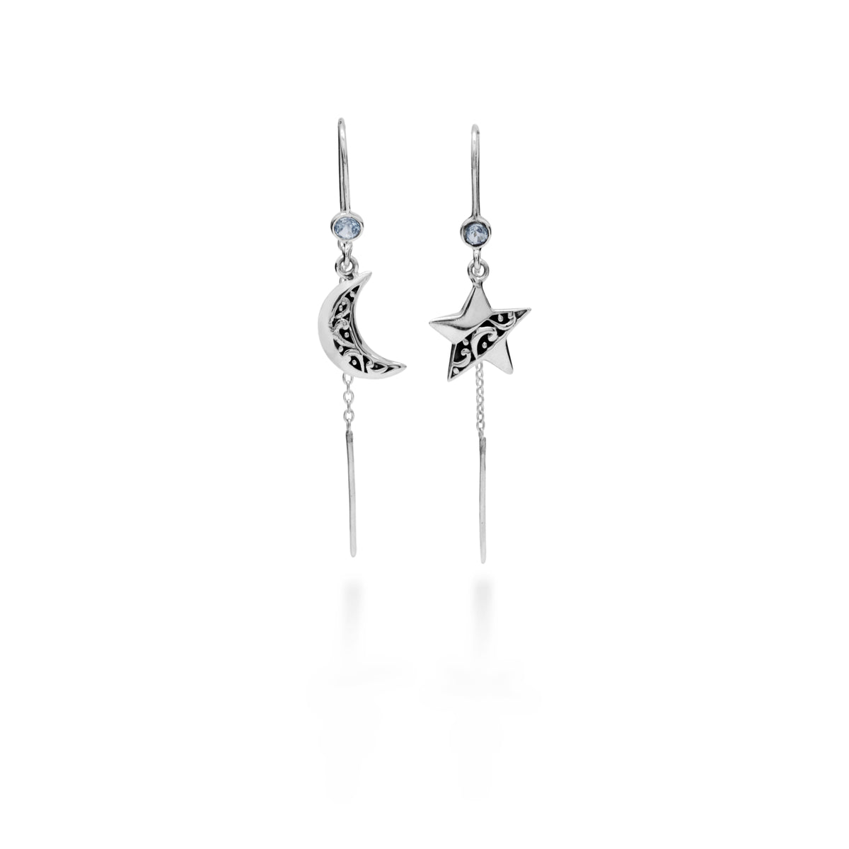 Anting Perak 925 Koleksi Celestial Bulan Bintang