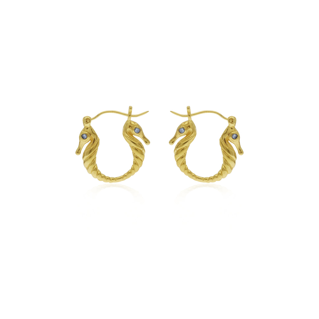 Seahorse Collection Sterling Silver 925 Hoop Earrings
