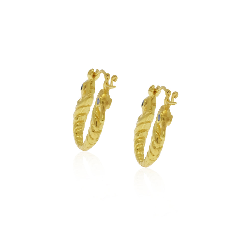 Seahorse Collection Sterling Silver 925 Hoop Earrings