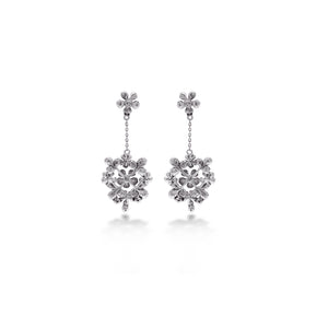 Anting Perak 925 Koleksi Flamboyan Chain Drop Earring Silver