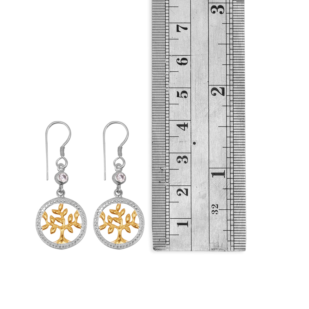 925 Sterling Silver Tree Of Life Collection Dangle Earrings