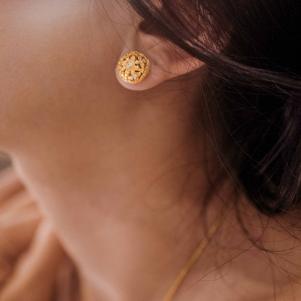 Asoka Collection Small 925 Sterling Silver Subeng Earrings