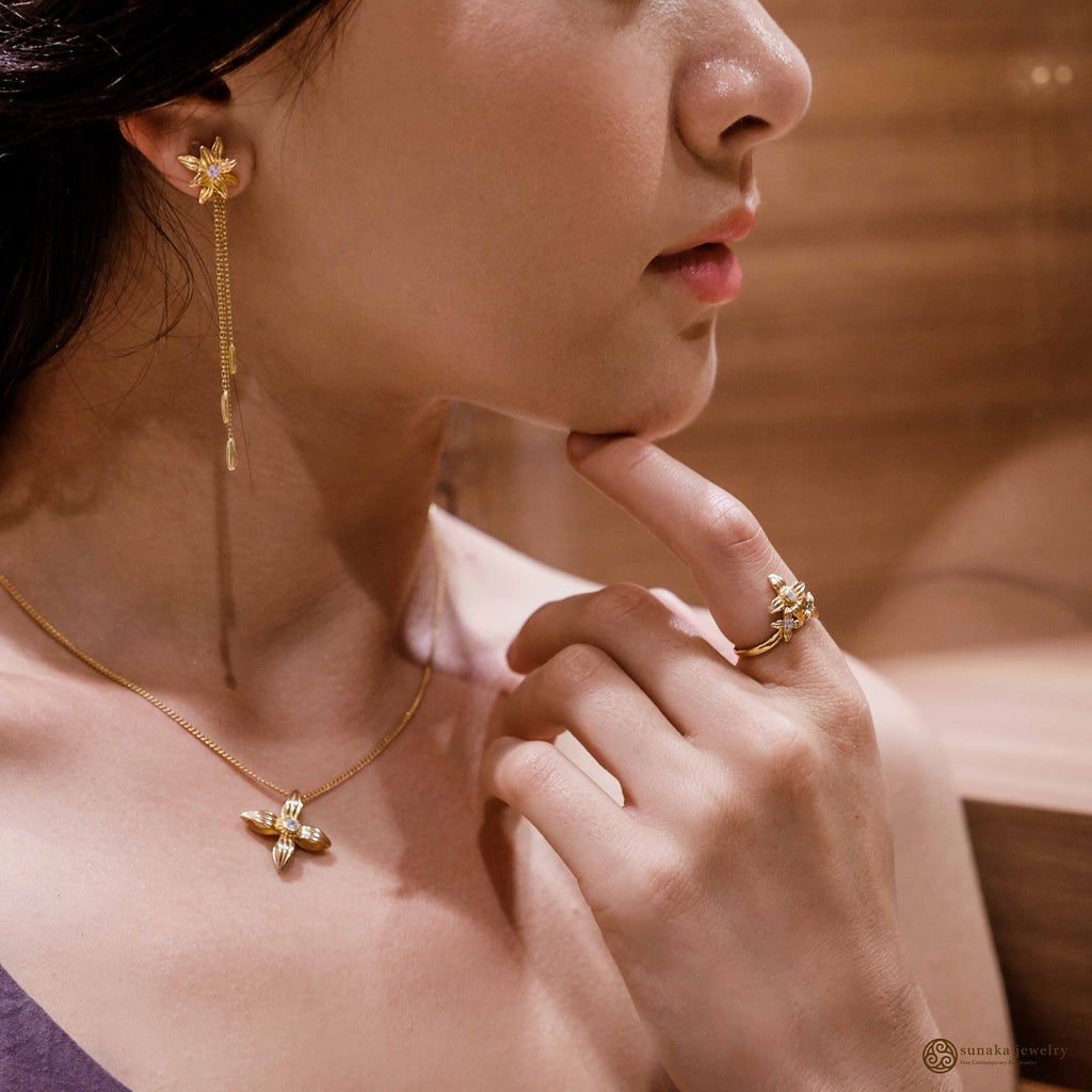 Anting Drop Kecil Perak 925 Koleksi Asoka Sterling Silver