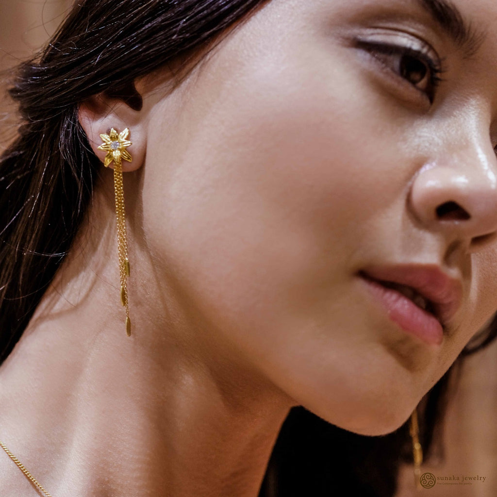 Anting Drop Kecil Perak 925 Koleksi Asoka Sterling Silver