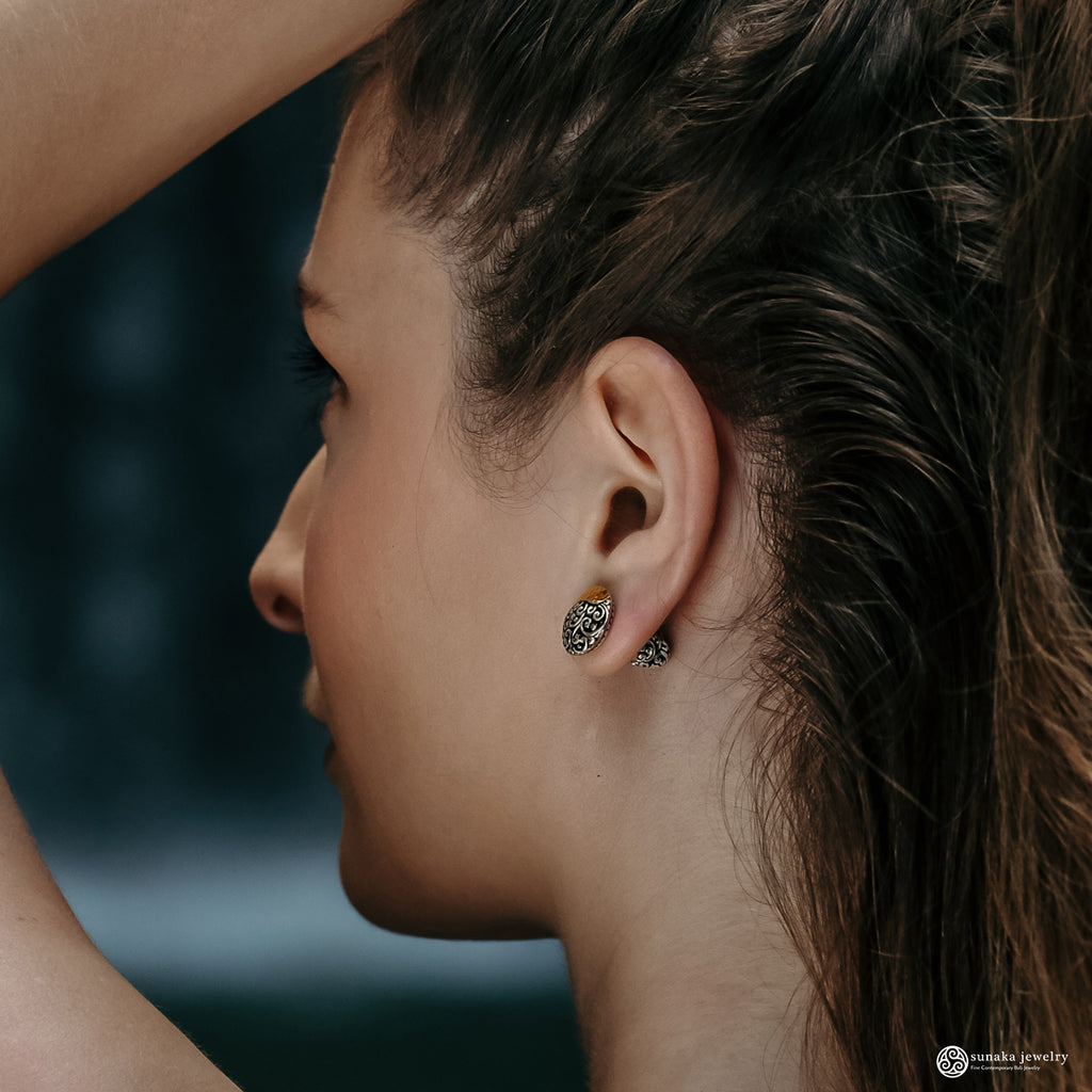 925 Silver Small Subeng Earrings Ayung Collection