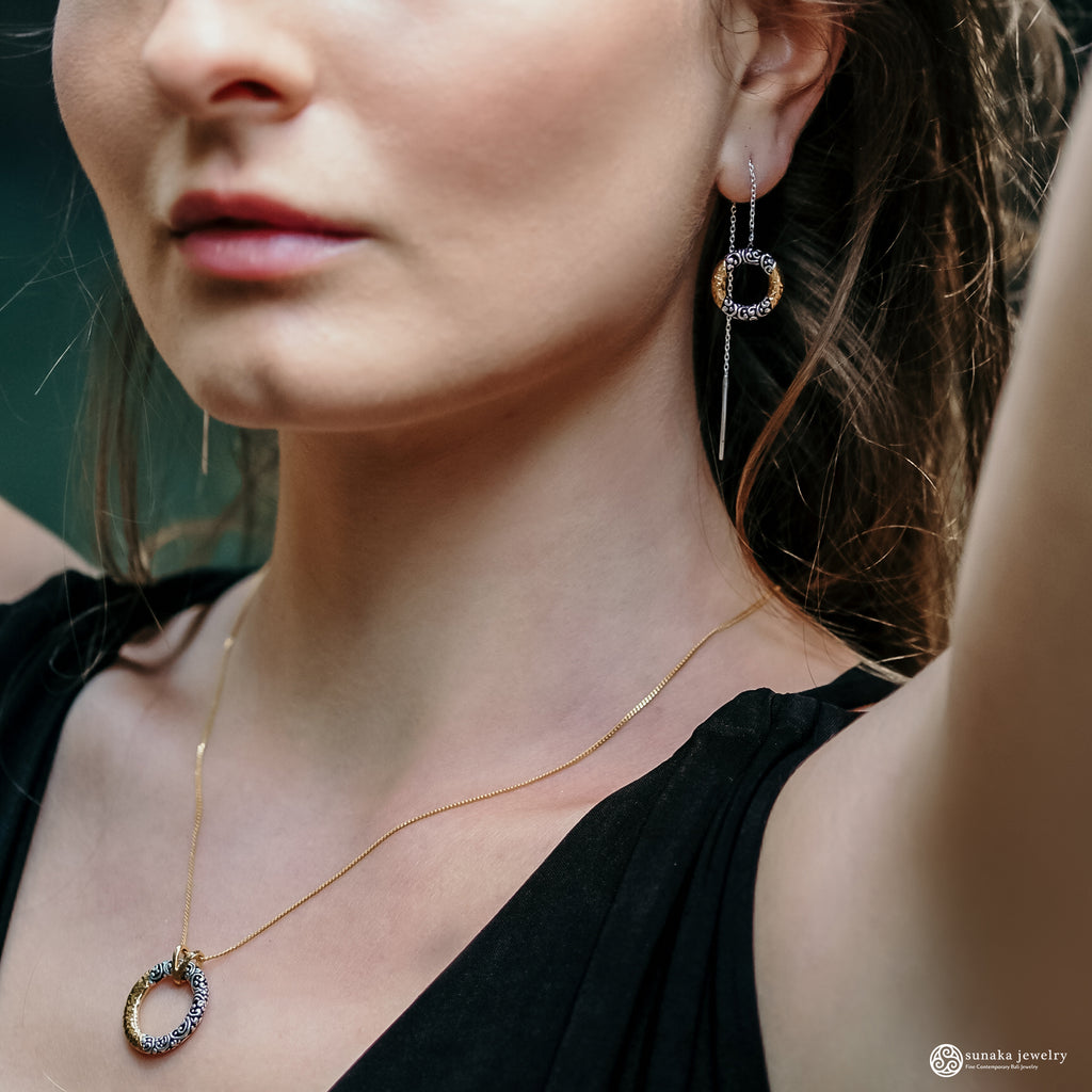 Ayung Collection 925 Silver Large Threader Earrings