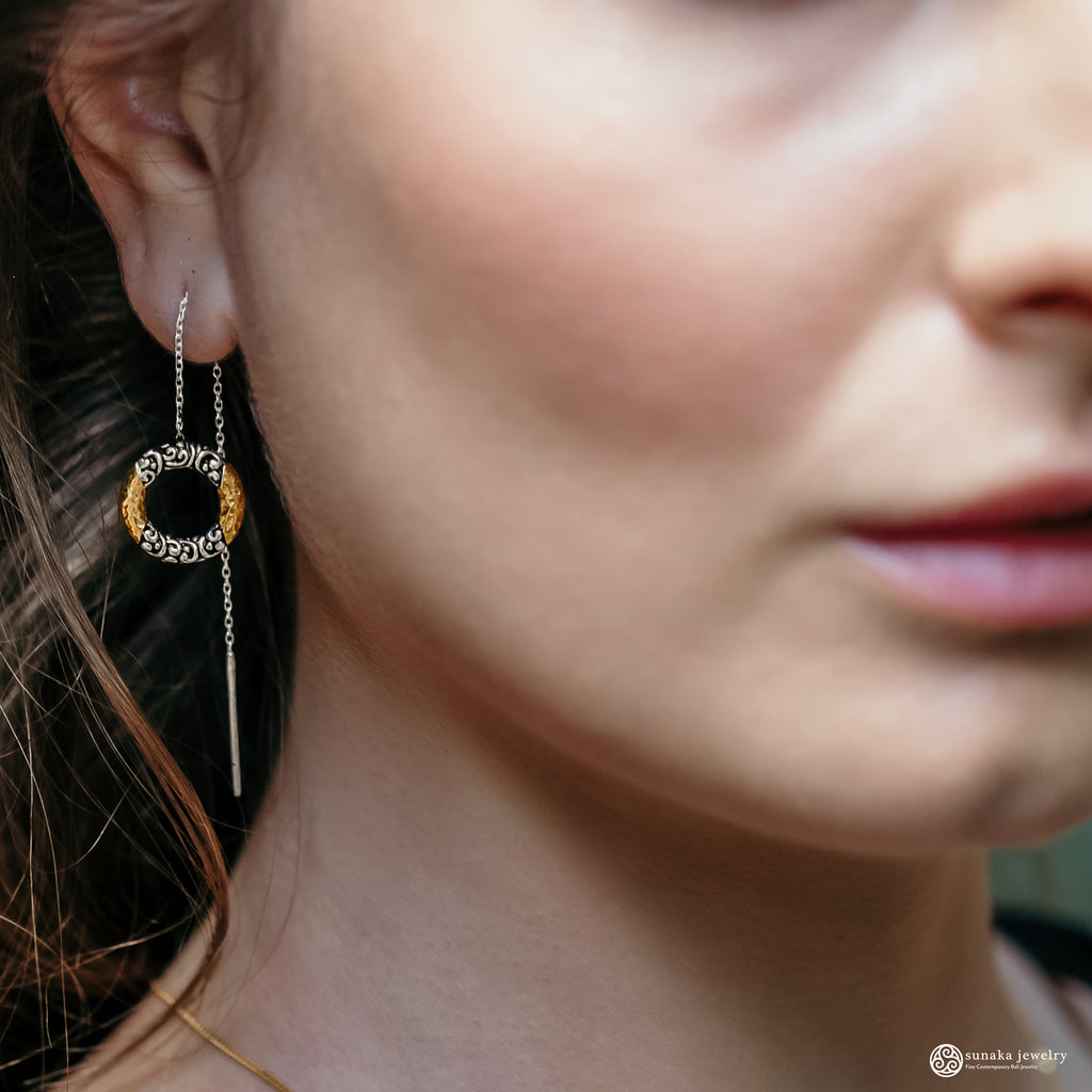 Ayung Collection 925 Silver Large Threader Earrings