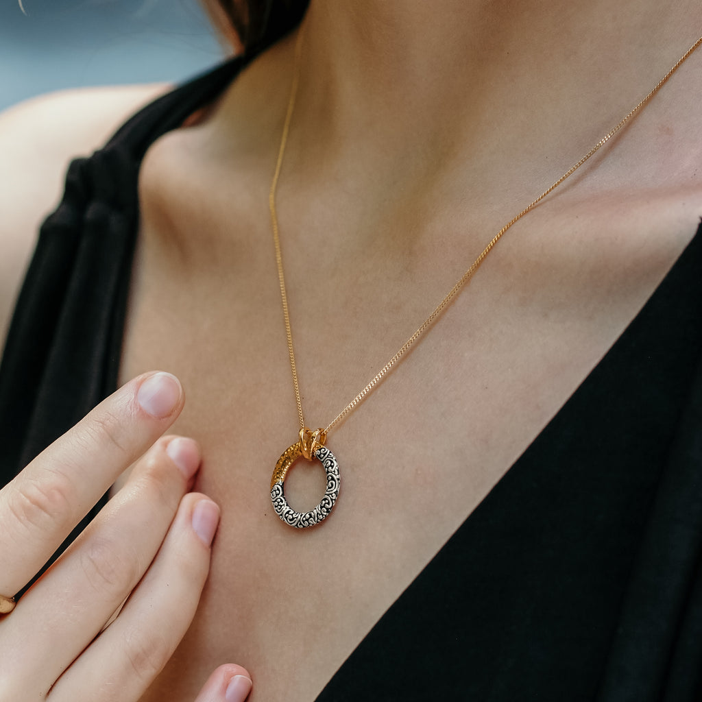 Small Round 925 Silver Pendant Ayung Sterling Silver Collection