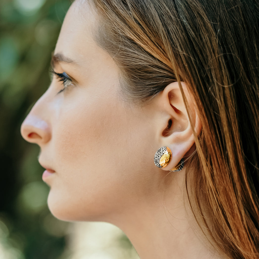 Large 925 Silver Subeng Earrings Ayung Collection