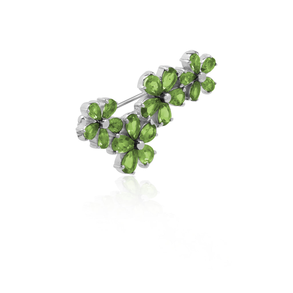 Floral Lush Sterling Silver 925 Single Brooch