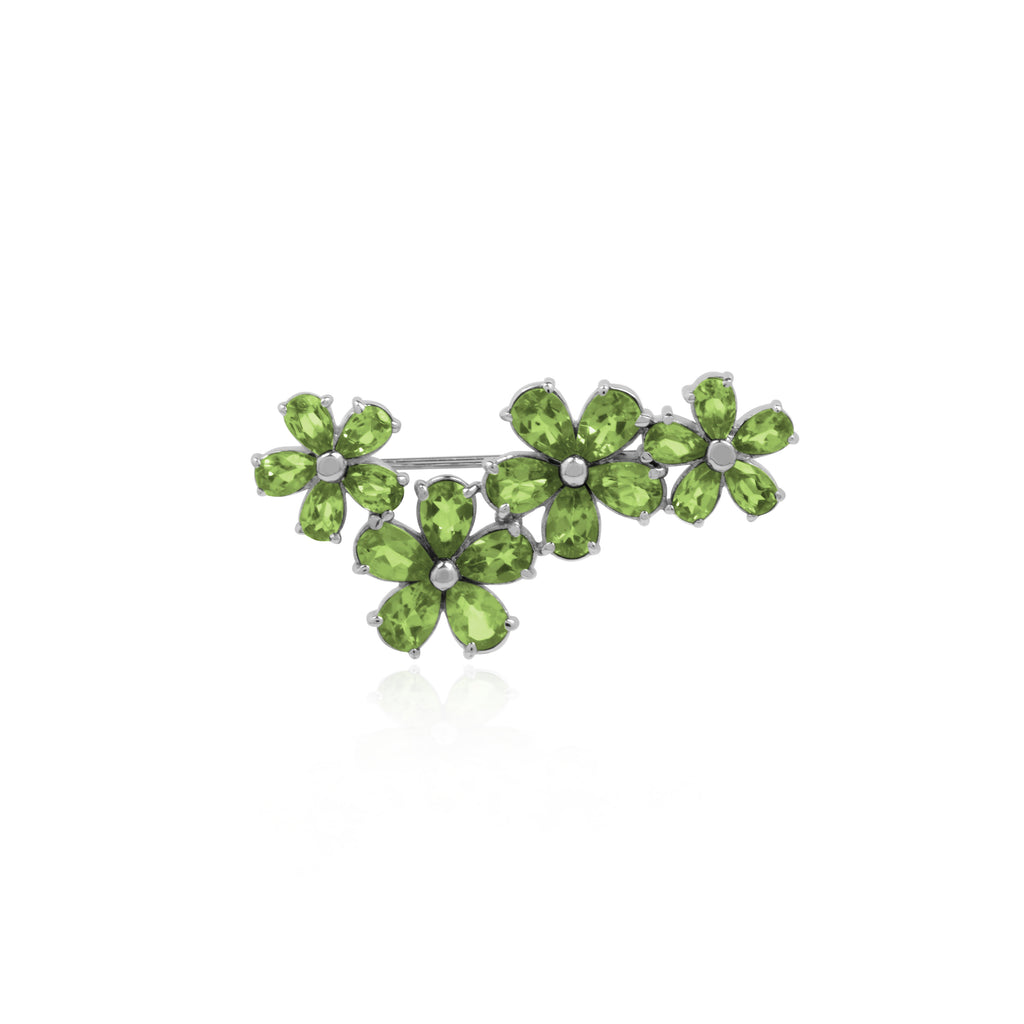 Floral Lush Sterling Silver 925 Single Brooch