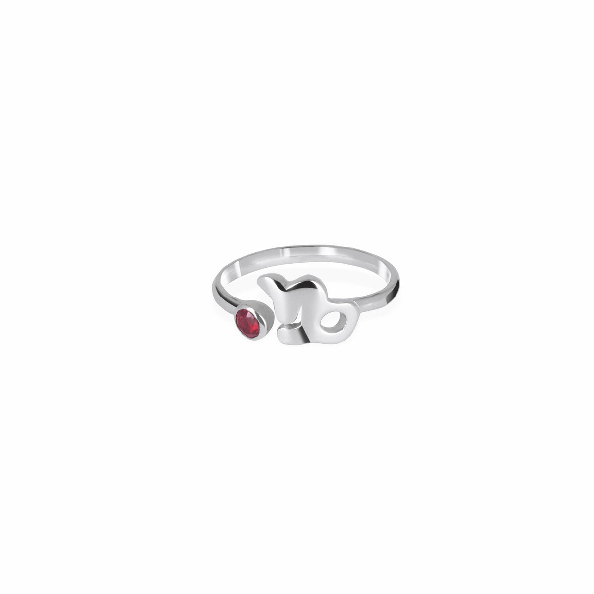 Adjustable Garnet Gemstone Zodiac Collection Ring Sterling Silver 925