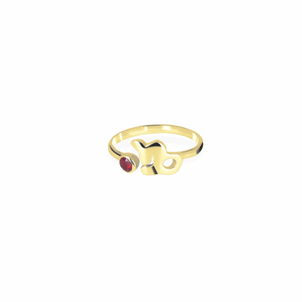 Adjustable Garnet Gemstone Zodiac Collection Ring Sterling Silver 925