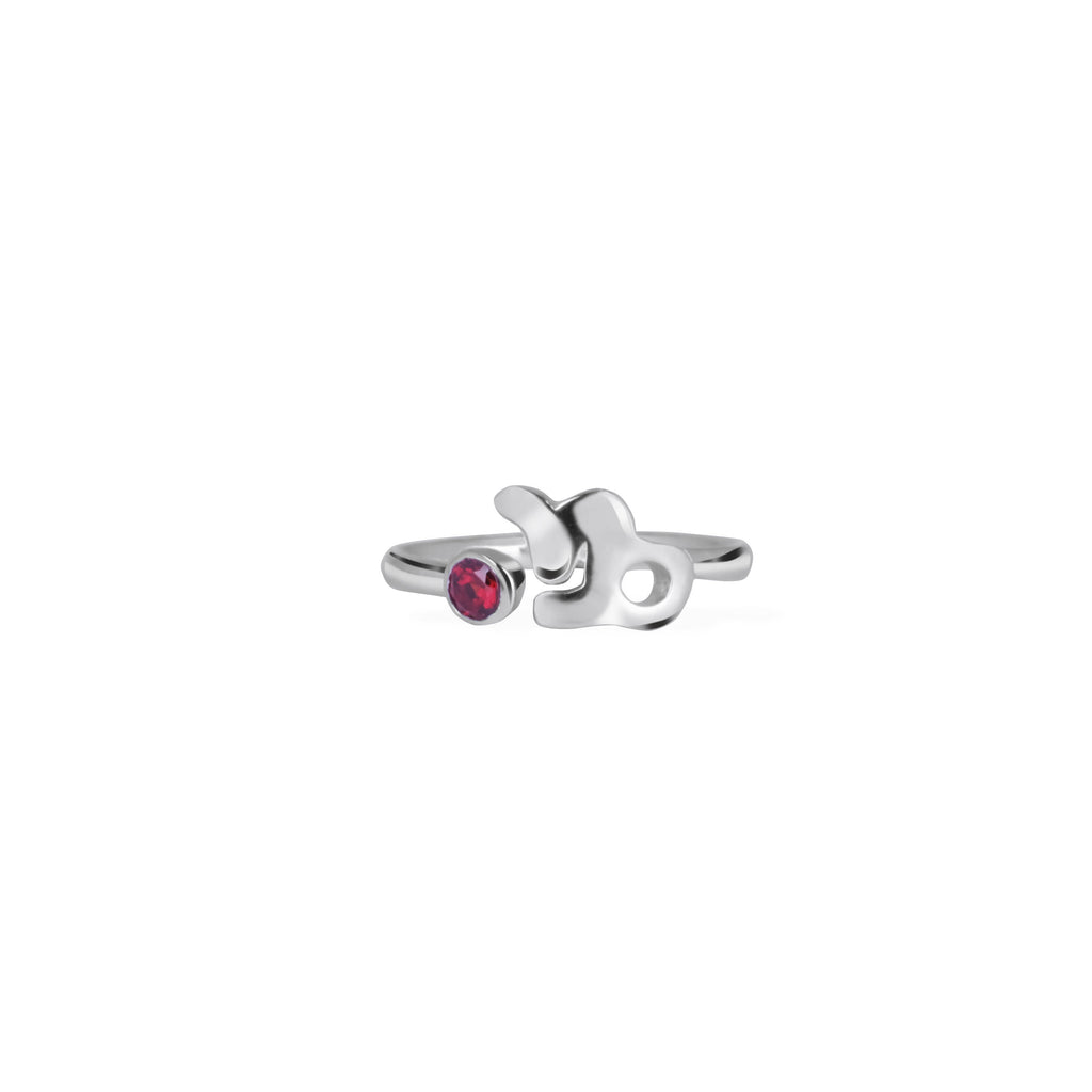 Adjustable Garnet Gemstone Zodiac Collection Ring Sterling Silver 925